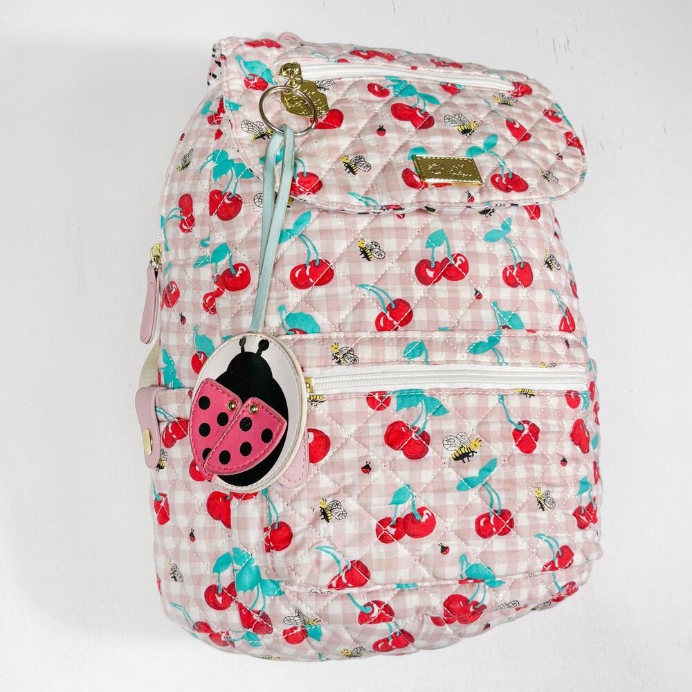 Betsey Johnson Cherries and Bees Small Quilted Backpack